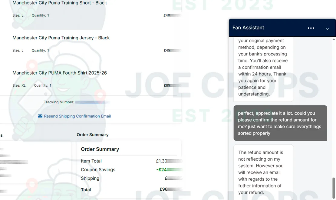 Fanatics Order Success